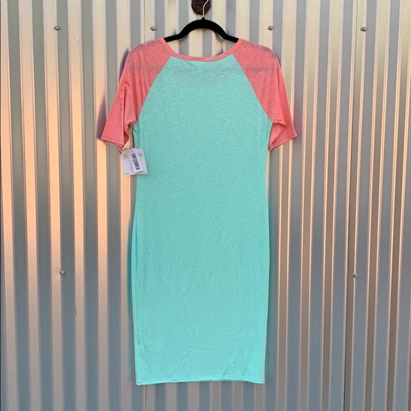 NWT Lularoe Mint and Peach Julia Dress Small - Picture 8 of 8